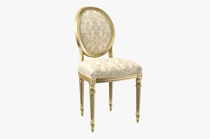 Preview: Gilded Floral Dining Chair, Colonial Style