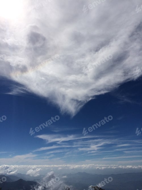 Preview: Blue Sky and Clouds over Mountain Range