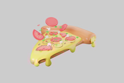 Preview: Slice of pizza with melted cheese and toppings