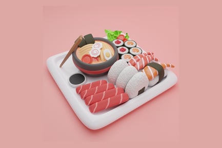 Preview: Japanese food tray with ramen