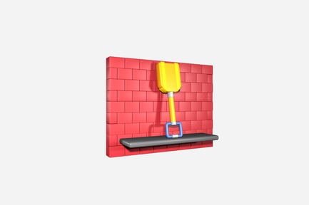 Preview: 3D Section of Layered Red Masonry Brick Wall Icon