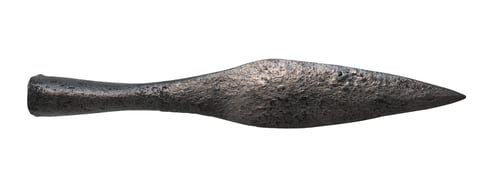 Preview: Rustic iron spearhead on white background