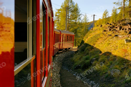 Preview: Red train from Tirano to the Switzerland.