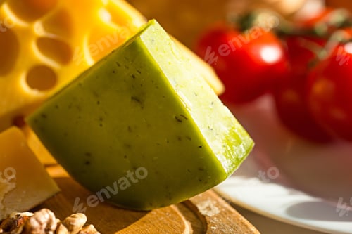 Preview: Wine, Baguette And Cheese On Wooden Background
