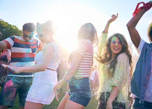 Preview: Friends during good party with multi colors