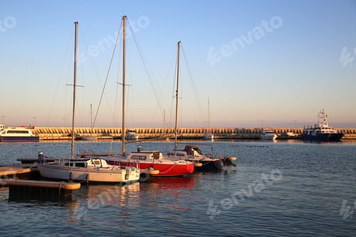Preview: Evening view of port Sarafovo, Burgas, Bulgaria