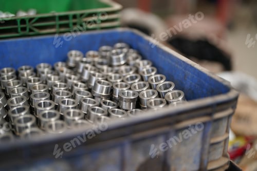 Preview: Engineering and metalworking technologies. New metal cylinders or automotive parts.