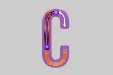 Preview: Robotic letter c with coils