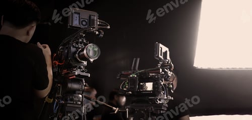 Preview: Film or video production setup with high end professional cinema cameras