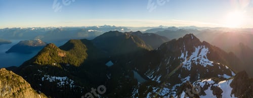 Preview: Aerial panoramic view of Howe Sound Mountains