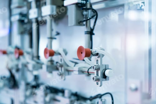 Preview: Robotic Pneumatic Piston Sucker Unit On Industrial Machine,Automation Compressed Air Factory