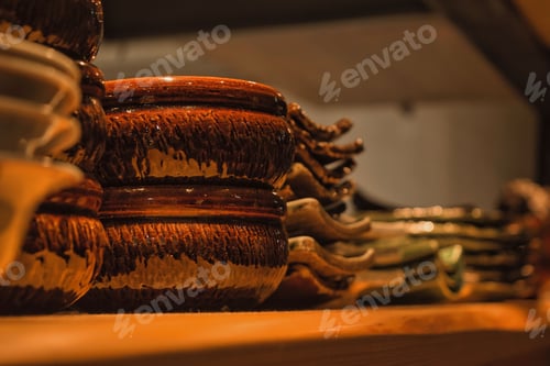 Preview: Close-up of plates on a restaurant counter