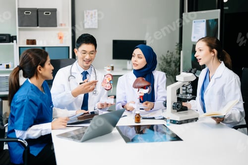 Preview: Health, professional and people team for brainstorming in hospital