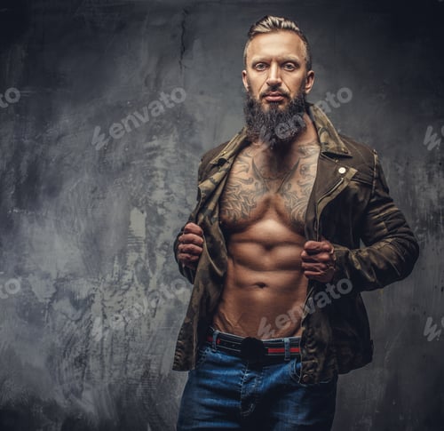 Preview: Male in denim jeans and casual jacket.