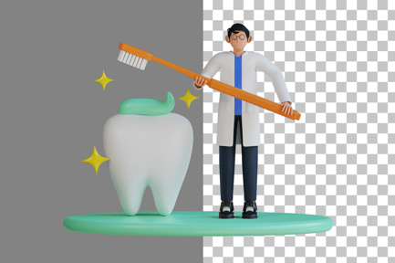 Preview: Dentist with Male Orthodontist 3D Illustration