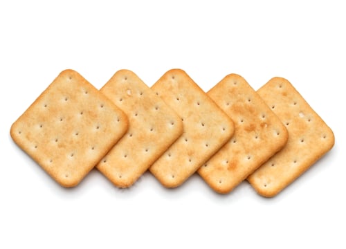 Preview: Dry cracker cookies isolated on white background cutout