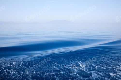 Preview: Surface of beautiful sea water on foggy day