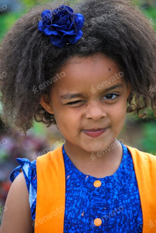 Preview: Girl of mixed race winking