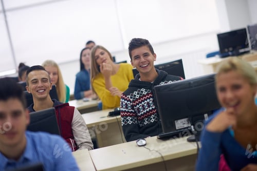 Preview: Technology Students Group In Computer Lab Classroom