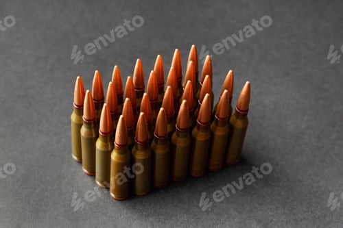 Preview: Bullets, ammunition on a black background