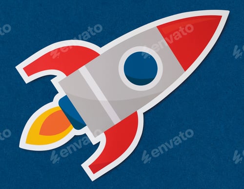 Preview: Rocket ship launching symbol icon