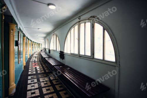 Preview: Beautiful vintage interior of Szechenyi baths, Budapest, Hungary