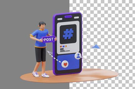 Preview: Cross Posting 3D Illustration