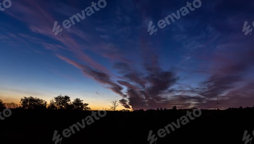 Preview: Bright contrasting blue sky with color gradient.