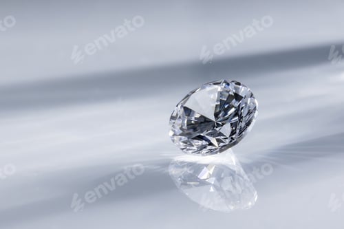 Preview: Isolated closeup of a refined diamond crystal