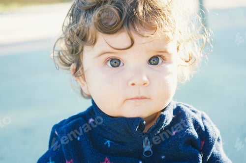 Preview: Lovely toddler portrait in a sunny day
