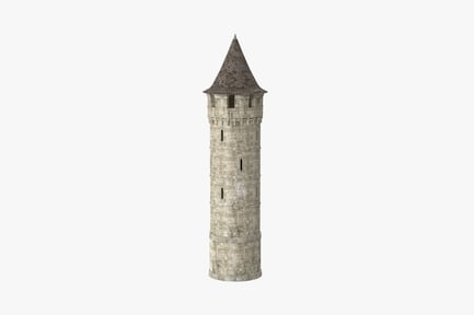 Preview: Medieval Stone Tower with Shingled Roof