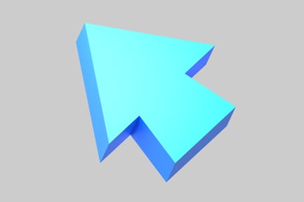 Preview: Bright turquoise directional arrow shape