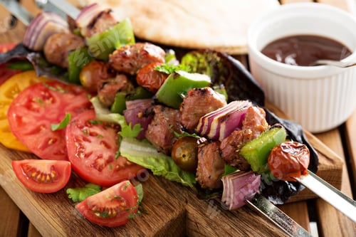 Preview: Veal kebabs with vegetables