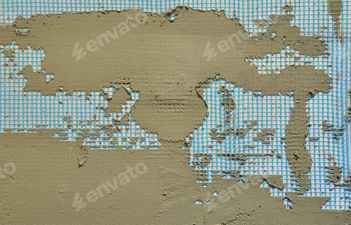 Preview: The texture of the wall, covered with gray foam polystyrene plates