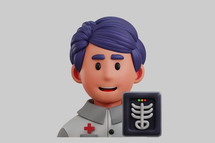 Preview: Cartoon doctor with x-ray
