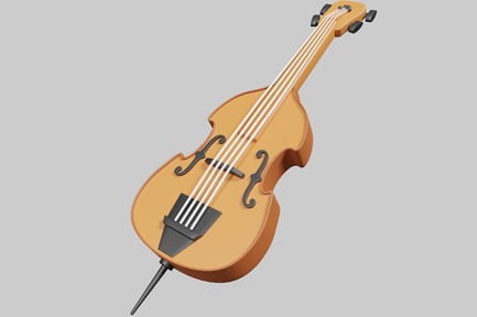 Preview: Violin with light brown body and four white strings