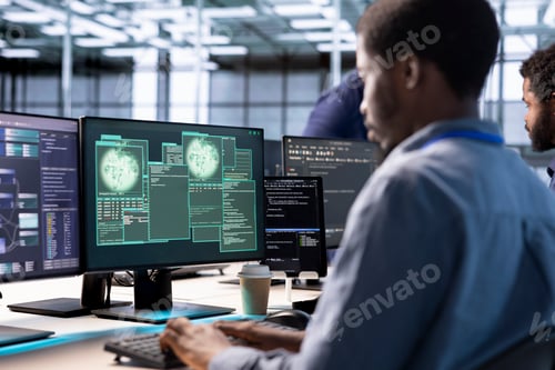 Preview: Engineer protecting company critical infrastructure from cyber threats