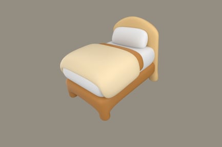 Preview: Bed Icon 3D Illustration