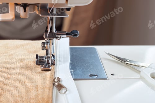 Preview: modern sewing machine presser foot and zipper