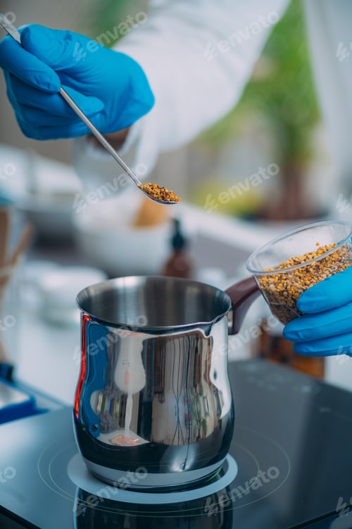 Preview: Pharmacist Making Beauty Cosmetic Cream with Bee Propolis