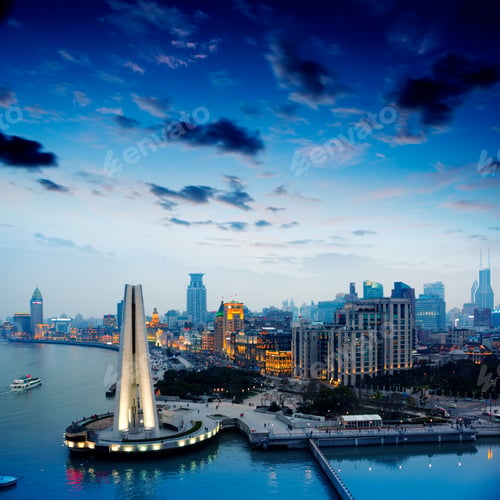 Preview: shanghai skyline at night