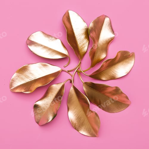 Preview: Set of painted Gold Leaf Minimal fashion art