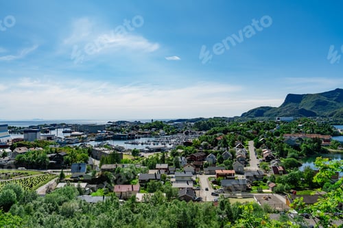 Preview: Lofoten island, Norway Summer Landscape Lofoten is known for a distinctive scenery of mountains, sea