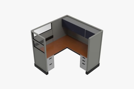 Preview: Office Workstation with Overhead Storage
