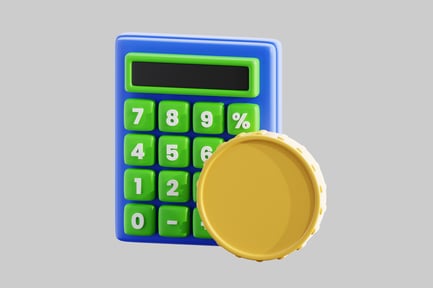 Preview: Cartoon calculator with coin