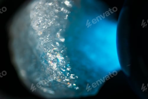 Preview: quartz crystal closeup in blue light