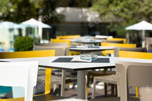 Preview: Summer cafe with plastic furniture