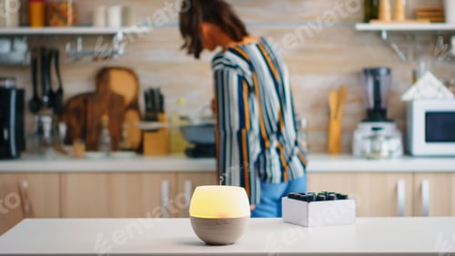Preview: Essential oils diffuser distributing aromatherapy