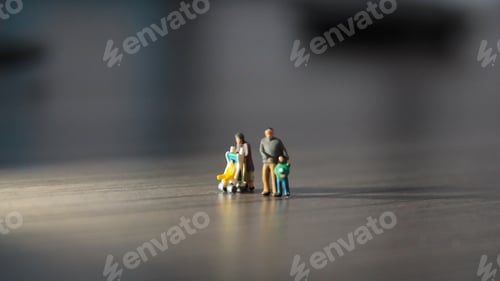 Preview: Family concept from miniature people toys