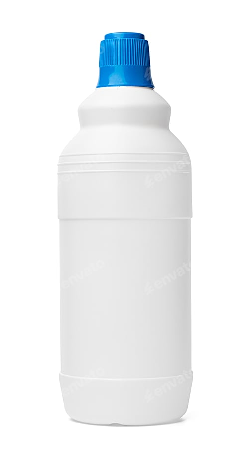 Preview: White plastic bottle of washing liquid isolated on white background